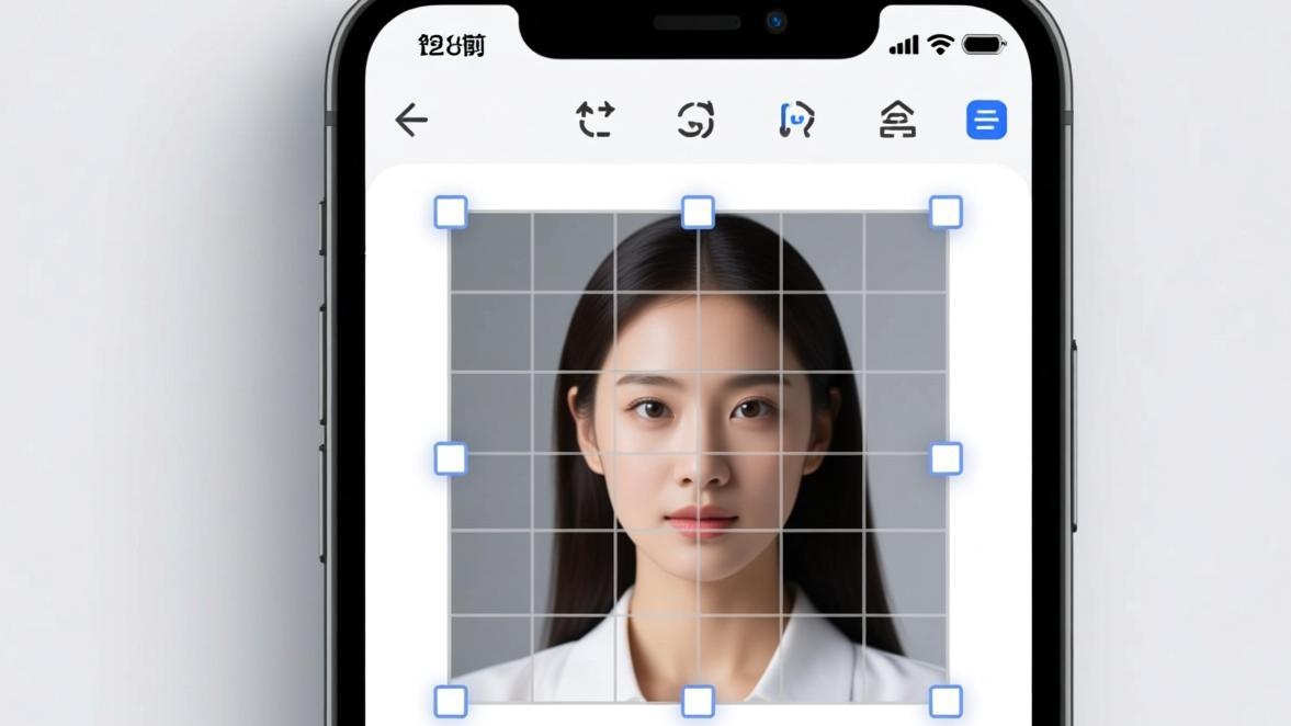 美图秀秀裁剪界面操作示意