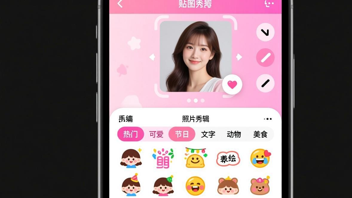 美图秀秀贴纸功能入口界面