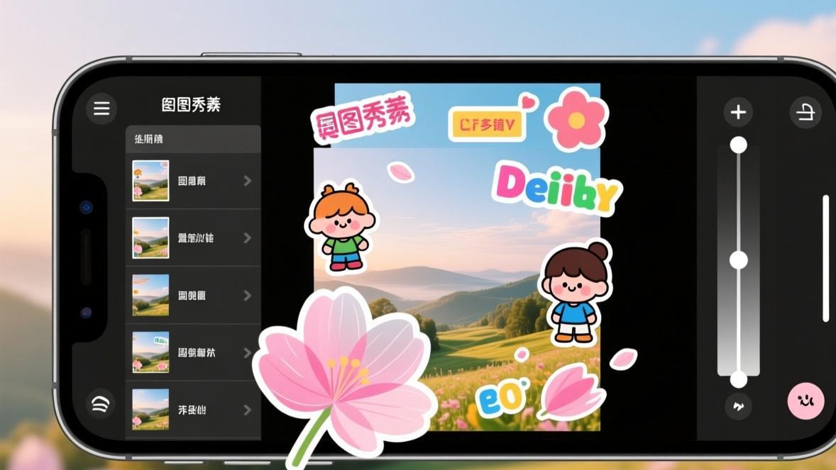 美图秀秀自定义贴纸抠图效果展示