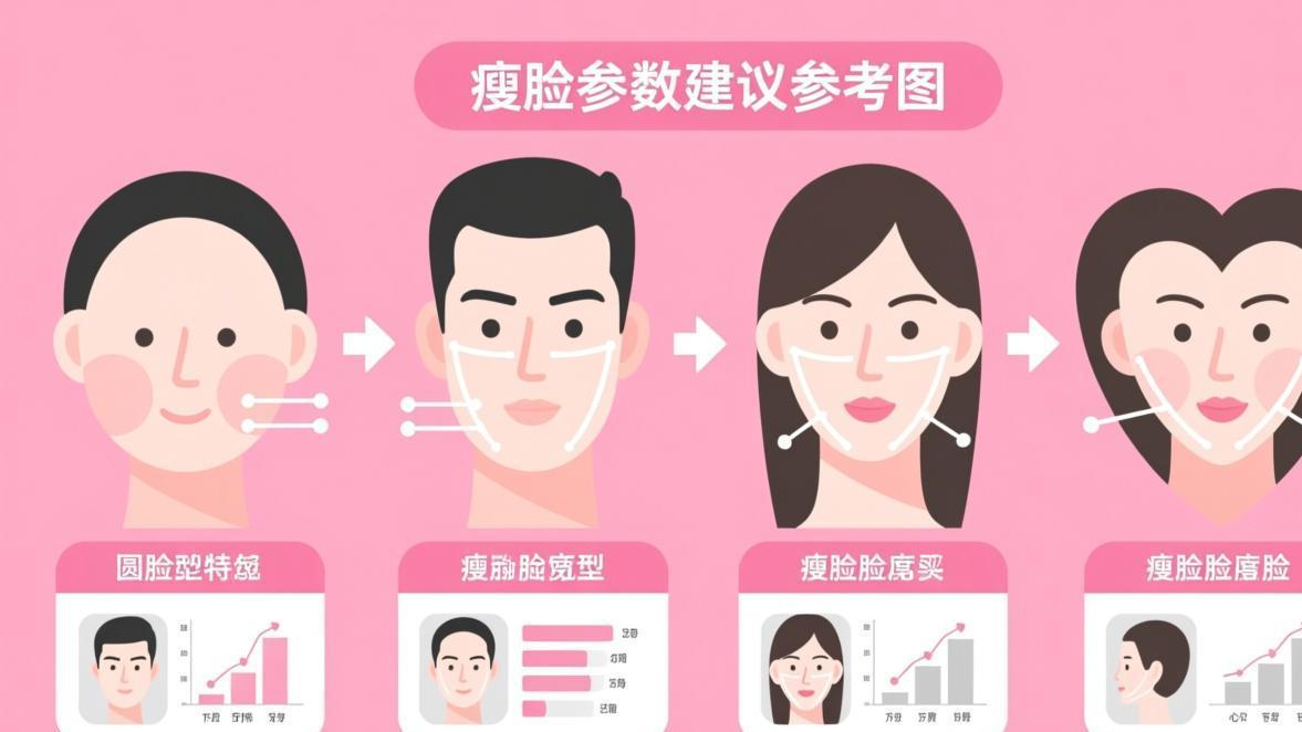 四种脸型瘦脸策略示意图