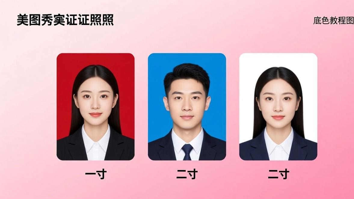 美图秀秀证件照换底色教程：红蓝白一键切换，附标准尺寸和打印参数